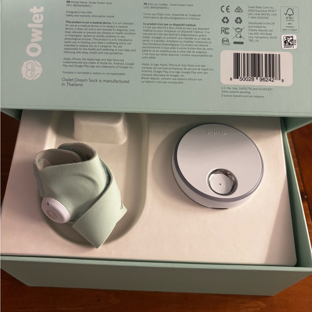 Owlet Dream Sock with Additional Socks for up to 30 lbs